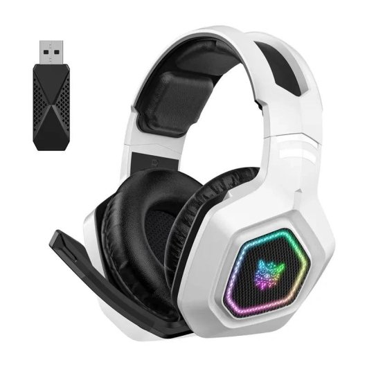 Cuffie ONIKUMA B100 wireless Bluetooth 5.3 con microfono cancellazione rumore RGB bianco