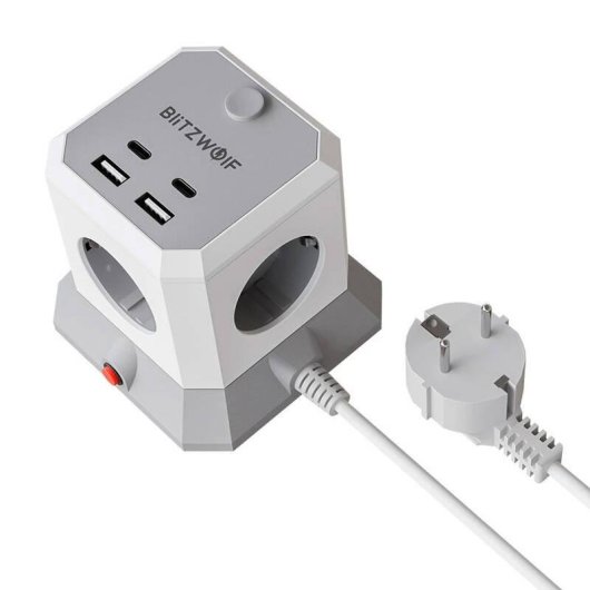 Multipresa BlitzWolf BW-EC1 4 prese AC 2 USB-A 2 USB-C con protezione resistente