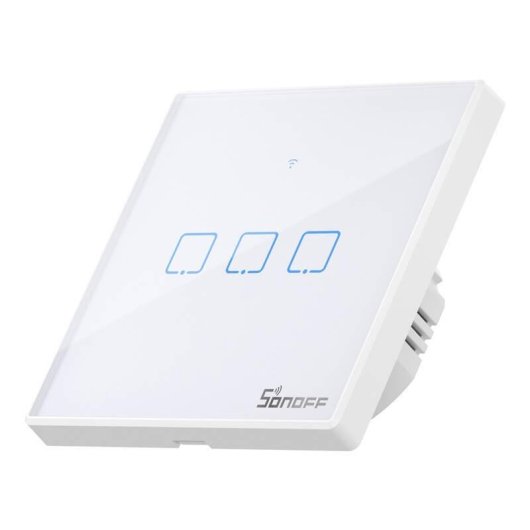 Interruptor inteligente Sonoff T2EU3C-TX WiFi + RF 433 3 canales táctil