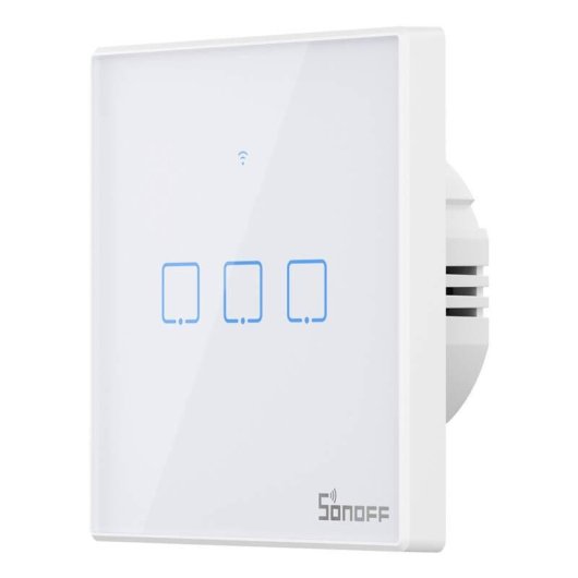 Interruptor inteligente Sonoff T2EU3C-TX WiFi + RF 433 3 canales táctil