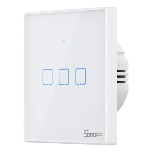 Interruptor inteligente Sonoff T2EU3C-TX WiFi + RF 433 3 canales táctil