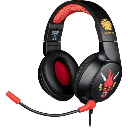 Cuffie Gaming Konix Stranger Things con cavo jack 3,5 mm rosso soft-touch