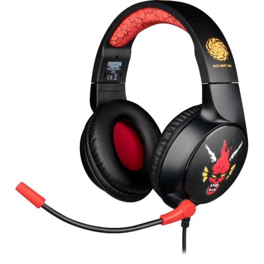 Cuffie Gaming Konix Stranger Things con cavo jack 3,5 mm rosso soft-touch