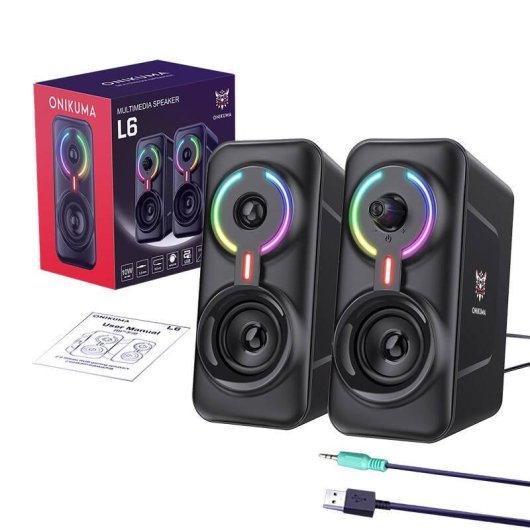 Altavoces ONIKUMA Gaming con Bluetooth 5.0, 10W y iluminación RGB
