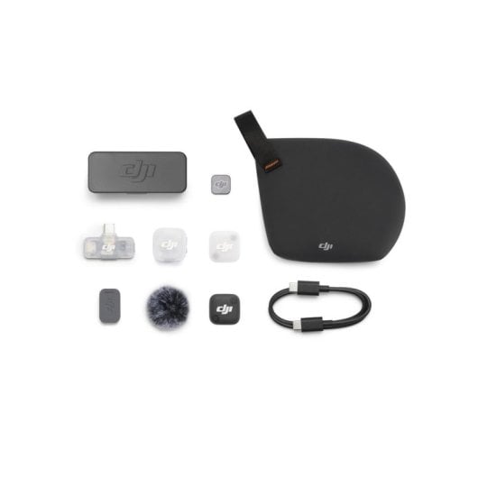 Microfone DJI Mic Mini 2 sem fios omnidirecional com estojo e clip magnético