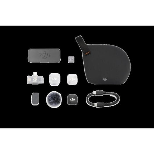 Microfone DJI Mic Mini 2 sem fios omnidirecional com estojo e clip magnético