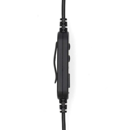 Auriculares Nedis CHSTUM210BK com cabo USB-C/A para escritório e chamadas, preto e cinza