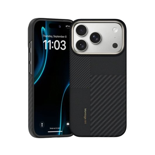 Benks Funda Para Iphone 17 Pro – Carcasa Con Magsafe De Fibra Kevlar 600d + 1500d Negra, Ultrafina Y Ajuste Preciso