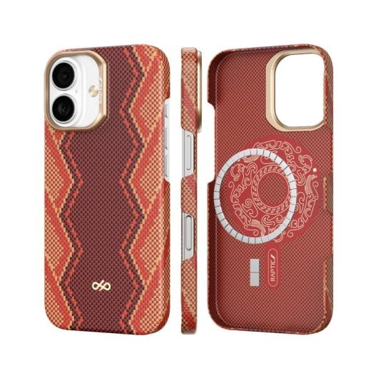 Raptic Funda Compatible Con Magsafe Skin-bionic Fibra De Aramida Iphone 17 Snake