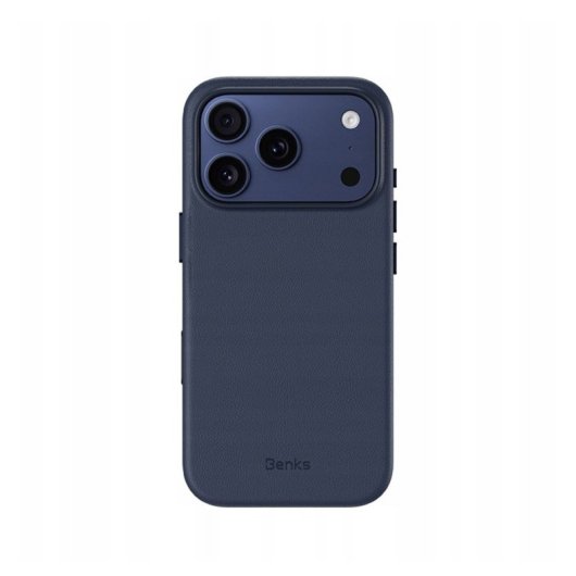 Funda per smartphone Benks Effetto Pelle Blu MagSafe per iPhone 17 Pro Max