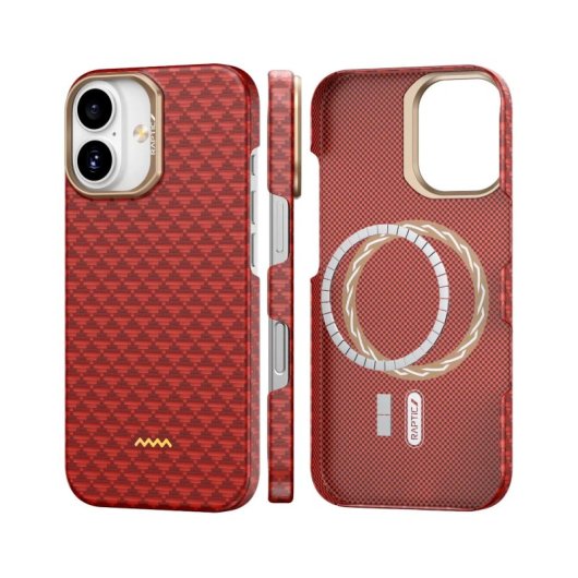 Capa para telemóvel Raptic Fibra de Aramida Natural Magnética Oriental para iPhone 17