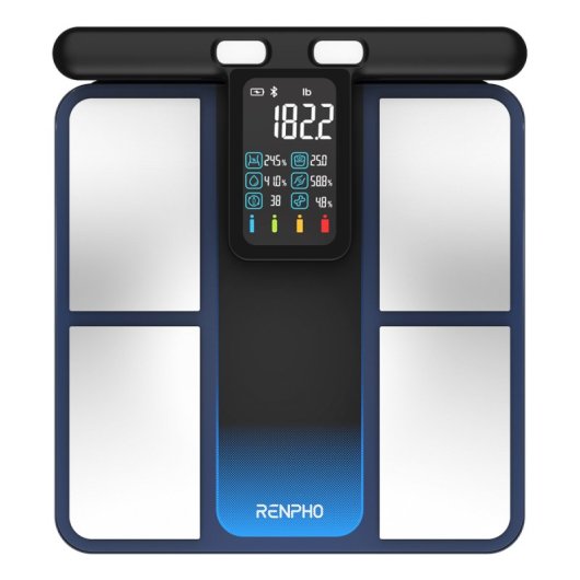 RENPHO BASCULA CONECTADA MORPHOSCAN MSC01 - BT - 8 ELECTRODOS BIA - COLOR ECRAN - MAS DE 50 MEDIDAS CORPORALES - NEGRA