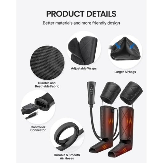 Masajeador de Piernas Renpho Aeria Ultimate Thermal 2 ALM079H Negro
