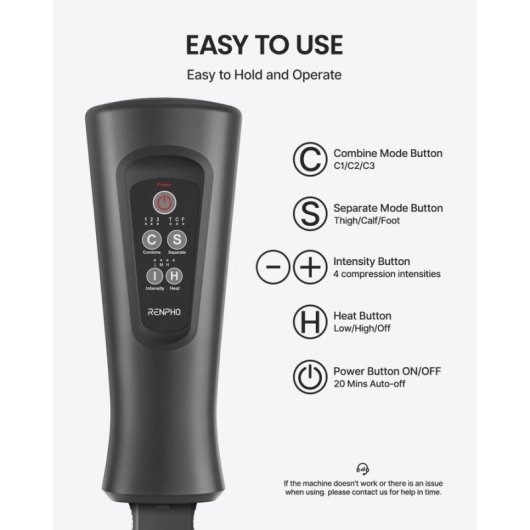 Masajeador de Piernas Renpho Aeria Ultimate Thermal 2 ALM079H Negro