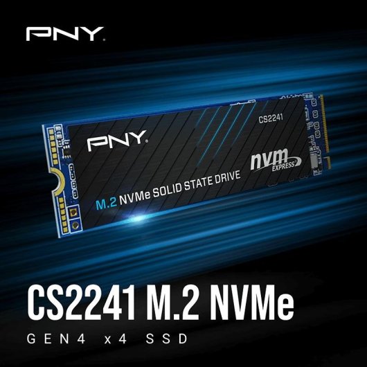 Disco Duro PNY CS2241 1TB M.2 NVMe PCIe 4.0 5100 MB/s 5 años garantía
