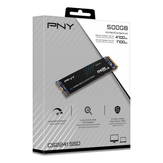 Disco Duro PNY CS2241 1TB M.2 NVMe PCIe 4.0 5100 MB/s 5 años garantía