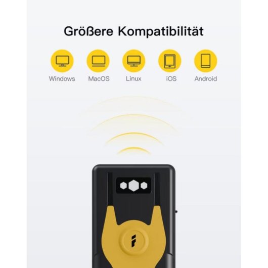 Escáner de códigos de barras Inateck BCST-42 Yellow Bluetooth USB 2D