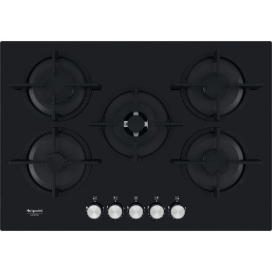 Piastra a gas Hotpoint HAGS 72S BK 4 zone Vetro Nero Integrata