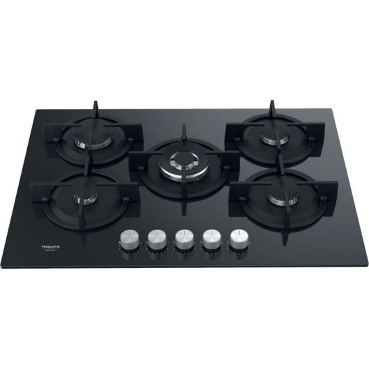 Piastra a gas Hotpoint HAGS 72S BK 4 zone Vetro Nero Integrata