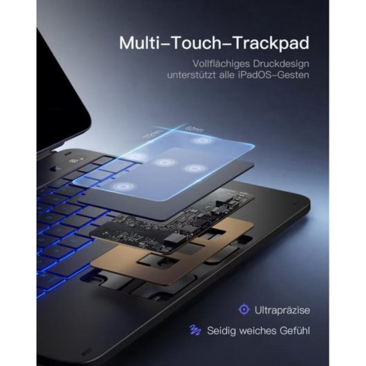 Teclado Inateck N0074 magnético Bluetooth con retroiluminación y touchpad