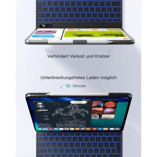 Teclado Inateck N0074 magnético Bluetooth con retroiluminación y touchpad