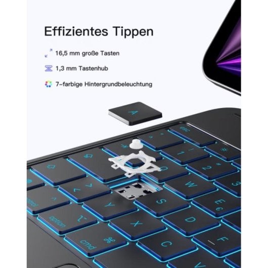 Teclado Inateck N0074 magnético Bluetooth con retroiluminación y touchpad