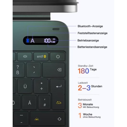 Teclado Inateck N0074 magnético Bluetooth con retroiluminación y touchpad