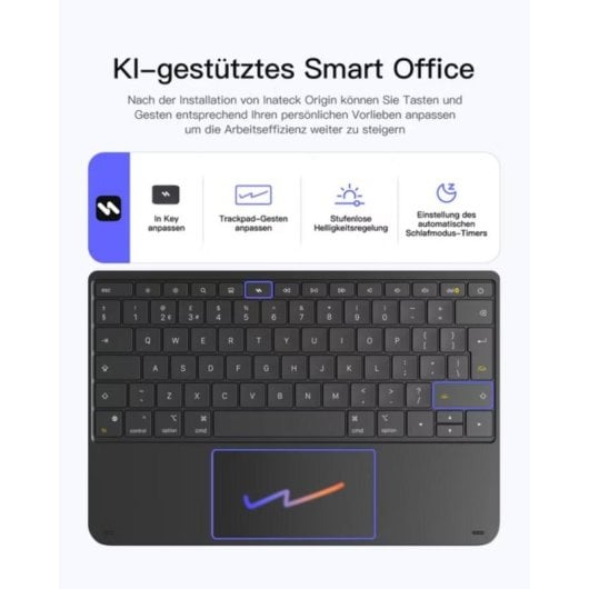 Teclado Inateck N0074 magnético Bluetooth con retroiluminación y touchpad