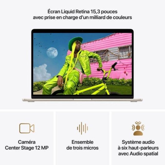 Ordinateur portable Apple MacBook Air 15.3" M5 16GB 1TB SSD Apple GPU macOS Tahoe