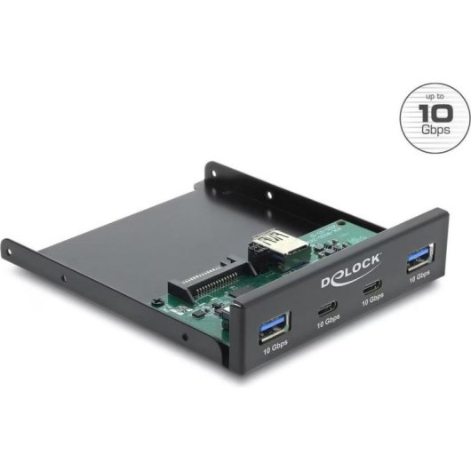 Painel frontal Delock com 2 USB Type-C e 2 USB Type-A 10 Gbps