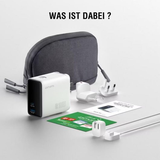 Ladegerät 4smarts GaN Flex Screen AI 100W USB-C und USB-A 3 Ports