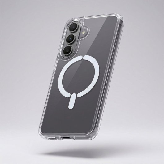 Capa transparente com logotipo compatível com MagSafe para Samsung Galaxy A57