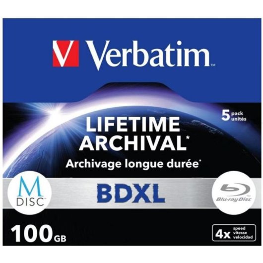 Disco Óptico Verbatim BD-XL M-Disc 100 GB 5 Unidades