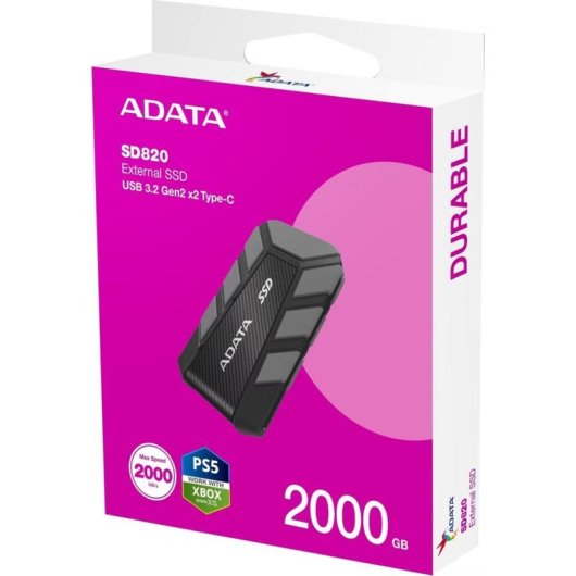 Disco Duro Adata SD820 2TB SSD Externa USB-C 2000MB/s IP68