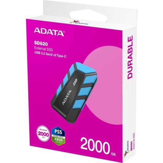 Disco Rígido Adata SD820 2TB SSD Externo USB-C 3.2 Gen 2 2000MB/s IP68