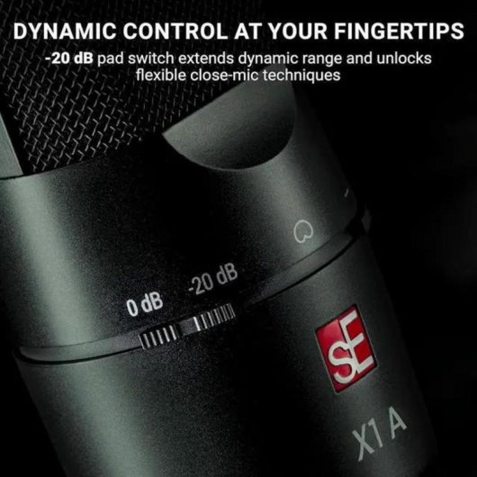 Microfone SE Electronics X1 A XLR cardioide com filtro e pad comutáveis