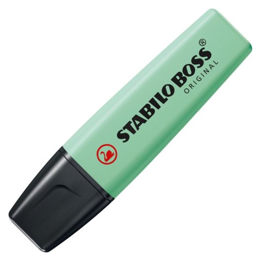 Marcador Stabilo Boss Original Pastel Menta Ponta Chanfrada Recarga