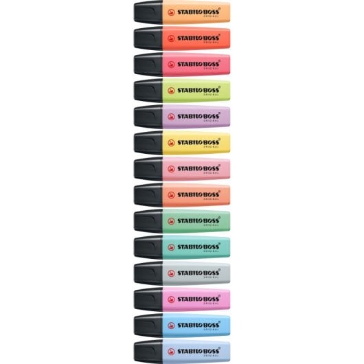Marcador Stabilo Boss Original Pastel Menta Ponta Chanfrada Recarga