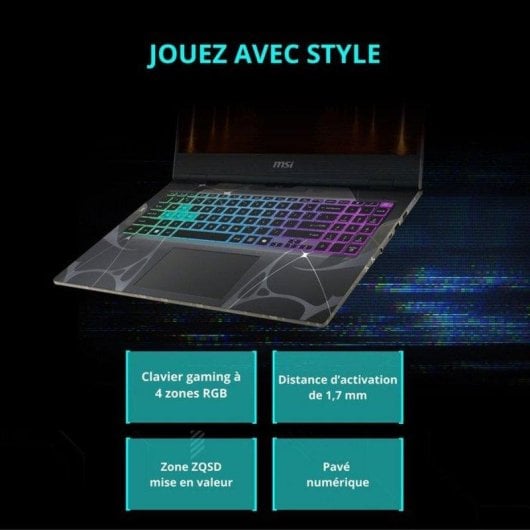 Laptop MSI Cyborg 15 B13WEKG-618XFR 15,6" Intel Core i5-13420H 32GB 512GB SSD RTX 5050 FreeDOS