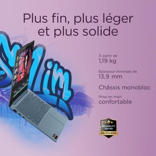 Portátil Lenovo Yoga Slim 7 14AKP10 14" AMD Ryzen AI 7 350 32GB Radeon 860M 1TB SSD Windows 11 ultraligero