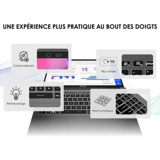 Ordinateur portable MSI Modern 15 F13MG-698XFR 15,6" Intel Core i3-1315U 16GB 512GB SSD UHD FreeDOS