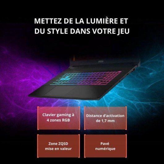 Ordinateur portable MSI Katana 17 HX B14WGK-256XFR 17.3" Intel Core i7-14650HX 32GB 512GB SSD RTX 5070 FreeDOS