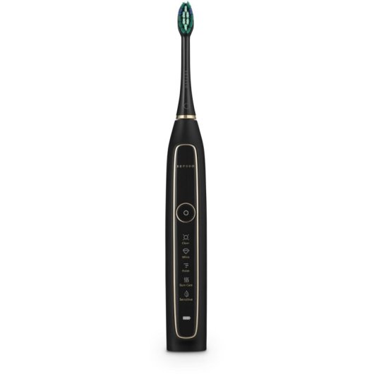 Cepillo de Dientes Sónico Seysso Gold Black 5 Modos 3 Cabezales Temporizador Estuche