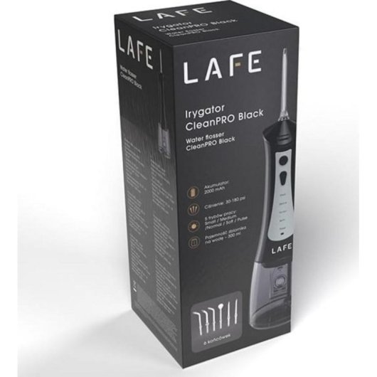 Irrigador Lafe CleanPRO Black 5 Modos 6 Boquillas Batería 2000 mAh IPX7