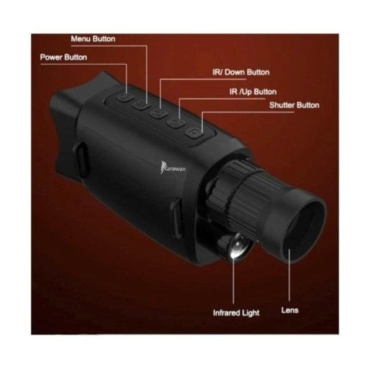 Monocular Visão Noturna Karawan 16x HD 1080p Câmara 48MP Recarregável