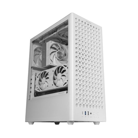 Boîtier ATX Mars Gaming MC-T800 4 Ventilateurs FDB Mesh Verre Trempé USB-C Blanc