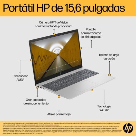 Portátil HP 15-fc1004nsx 15.6" AMD Ryzen 5 7520U 16GB 512GB SSD Radeon 610M Windows 11