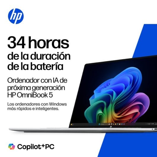 Portátil HP OmniBook 5 16-bf0009ns 16" Snapdragon X Plus X1P-42-100 32GB 1TB SSD Adreno GPU Windows 11 Home