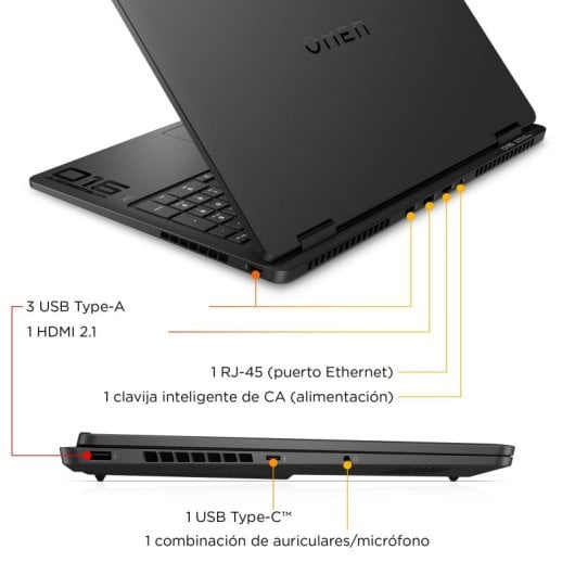 Portátil HP OMEN 16 Slim 16-an0066ns 16" Intel Core Ultra 7 255H 16GB 1TB SSD RTX 5060 + REGALO
