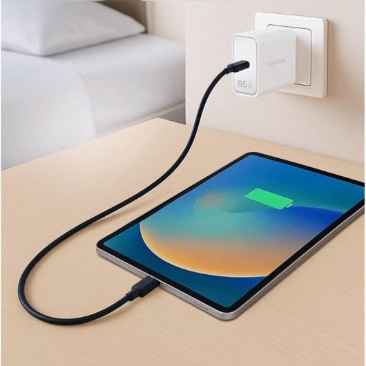 Carregador USB-C LogiLink 65W GaN Power Delivery 3.0 Quick Charge 3.0